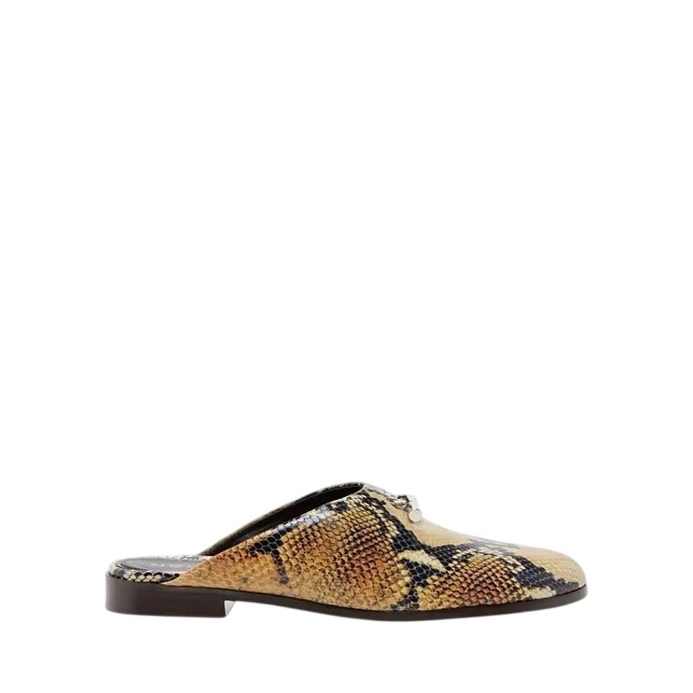 Alexander McQueen NIB Snake Effect Leather Mules in Beige Size 37